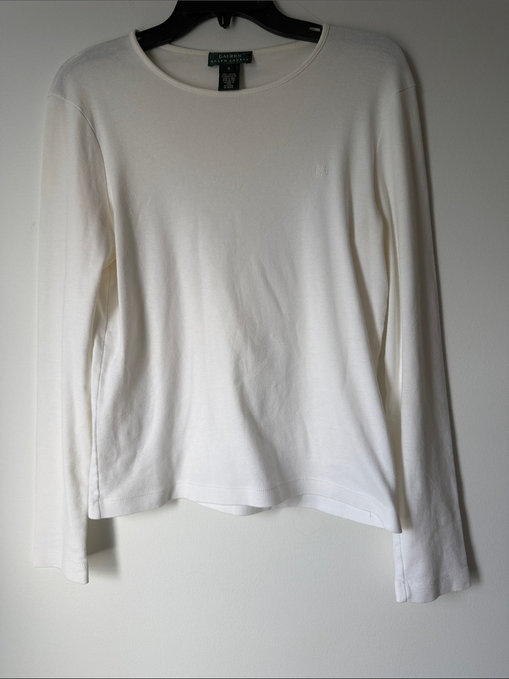 Ralph Lauren Cream Long-Sleeve Crewneck Tee